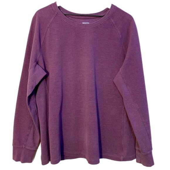 Duluth Trading Co Tops - DULUTH Purple Long Sleeve Ribbed Sweatshirt Women’s 2XL Crew Thick Warm Thermal